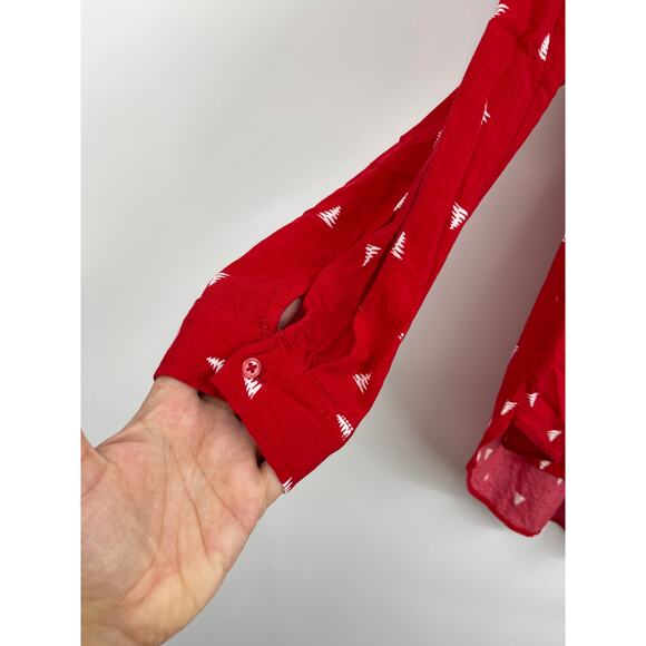 George Womens Red Button Up Shirt Collared Long Sleeve Top Size Small - Picture 7 of 11